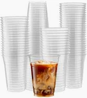 كاسات عصير بلاستيك شفاف 12 اونص